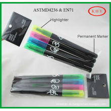 Muti-function Opp package fluorescent marker with permanent marker